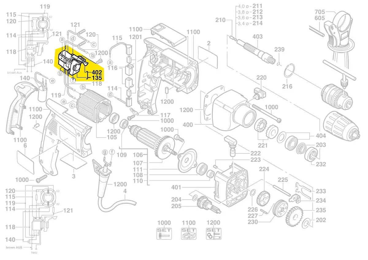 Interrupteur variateur réf. 4931382377 AEG